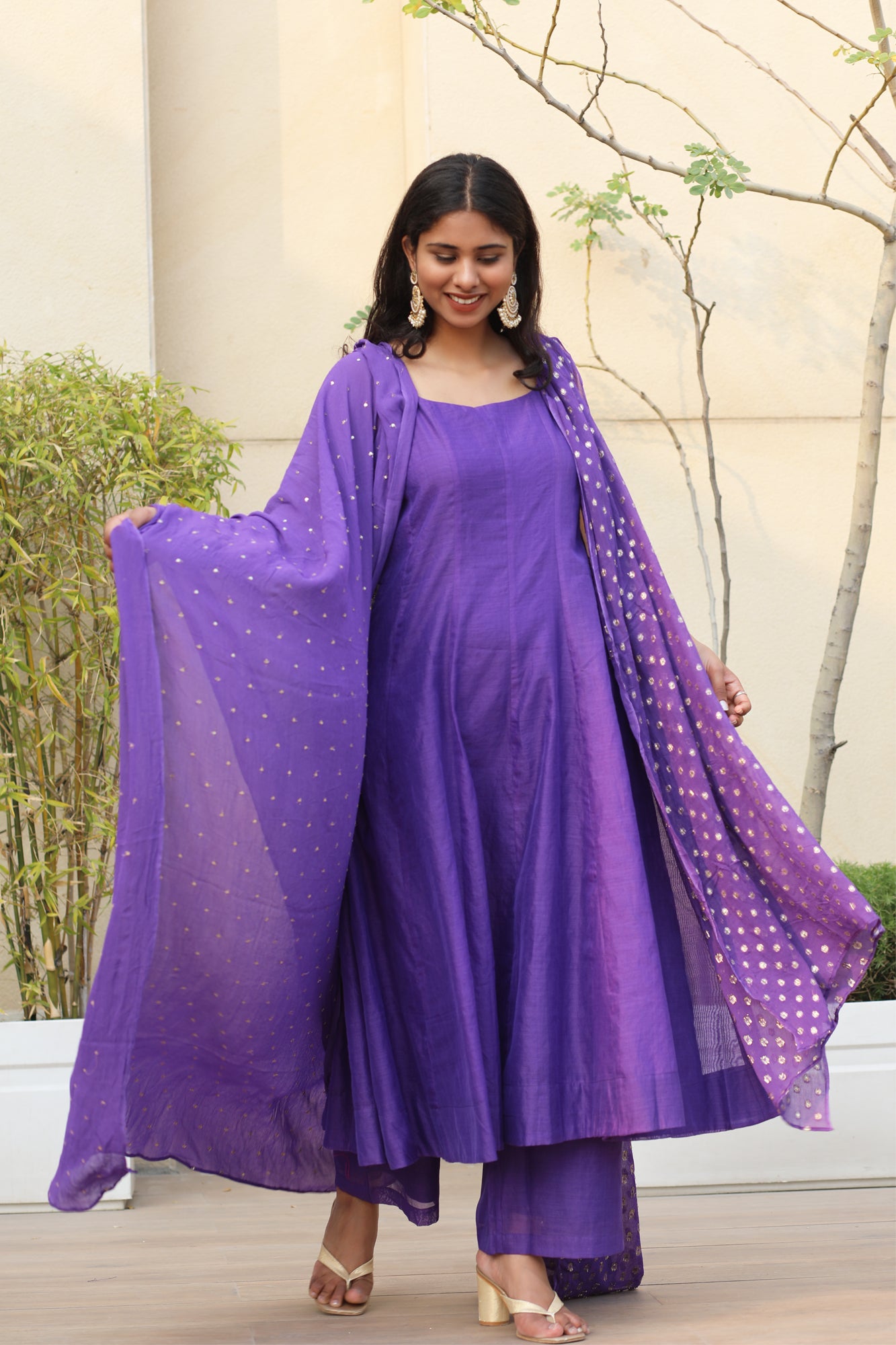 Amara Purple Anarkali Set