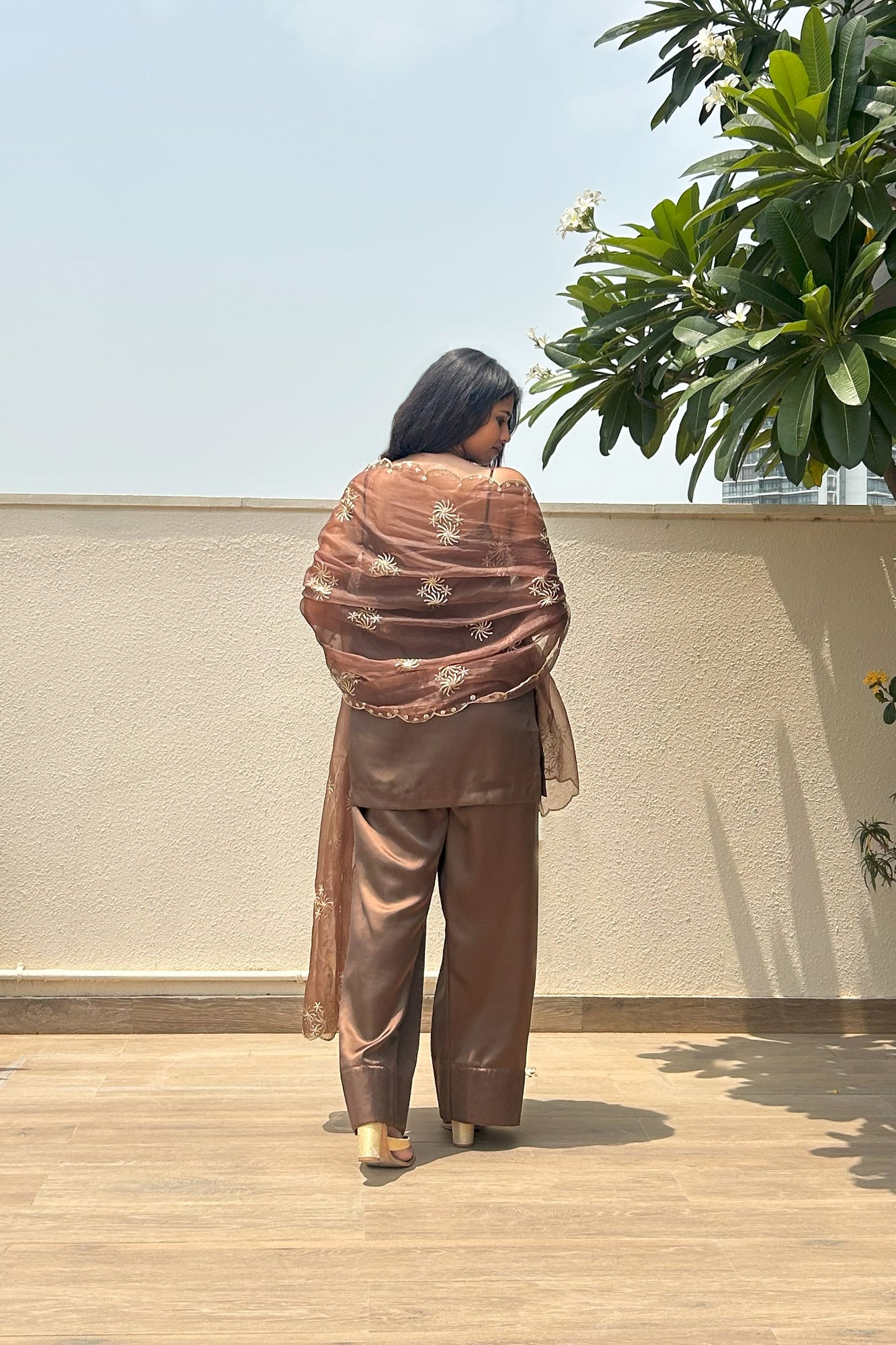 Kapisa Farshi Salwar Set - Brown