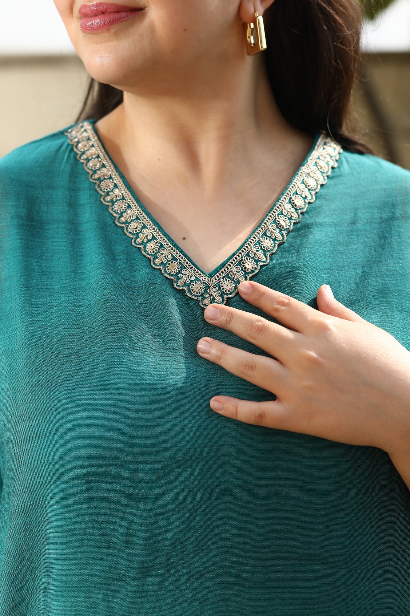 Aira Teal Kaftan