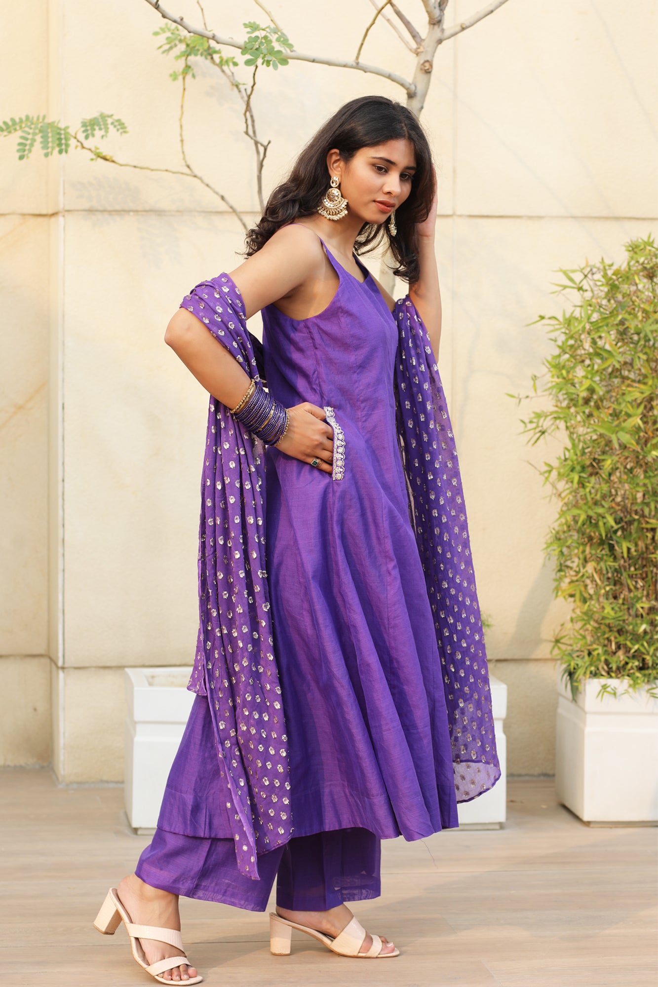 Amara Purple Anarkali Set