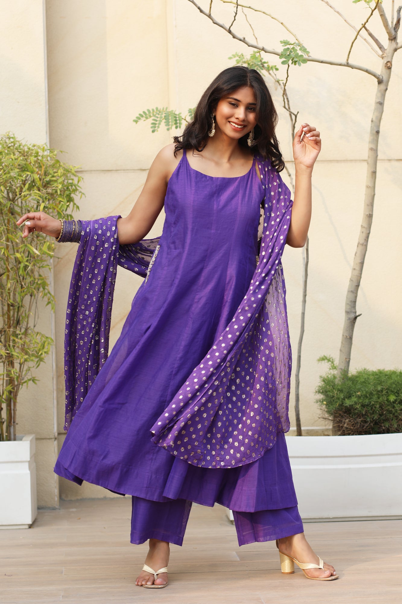 Amara Purple Anarkali Set