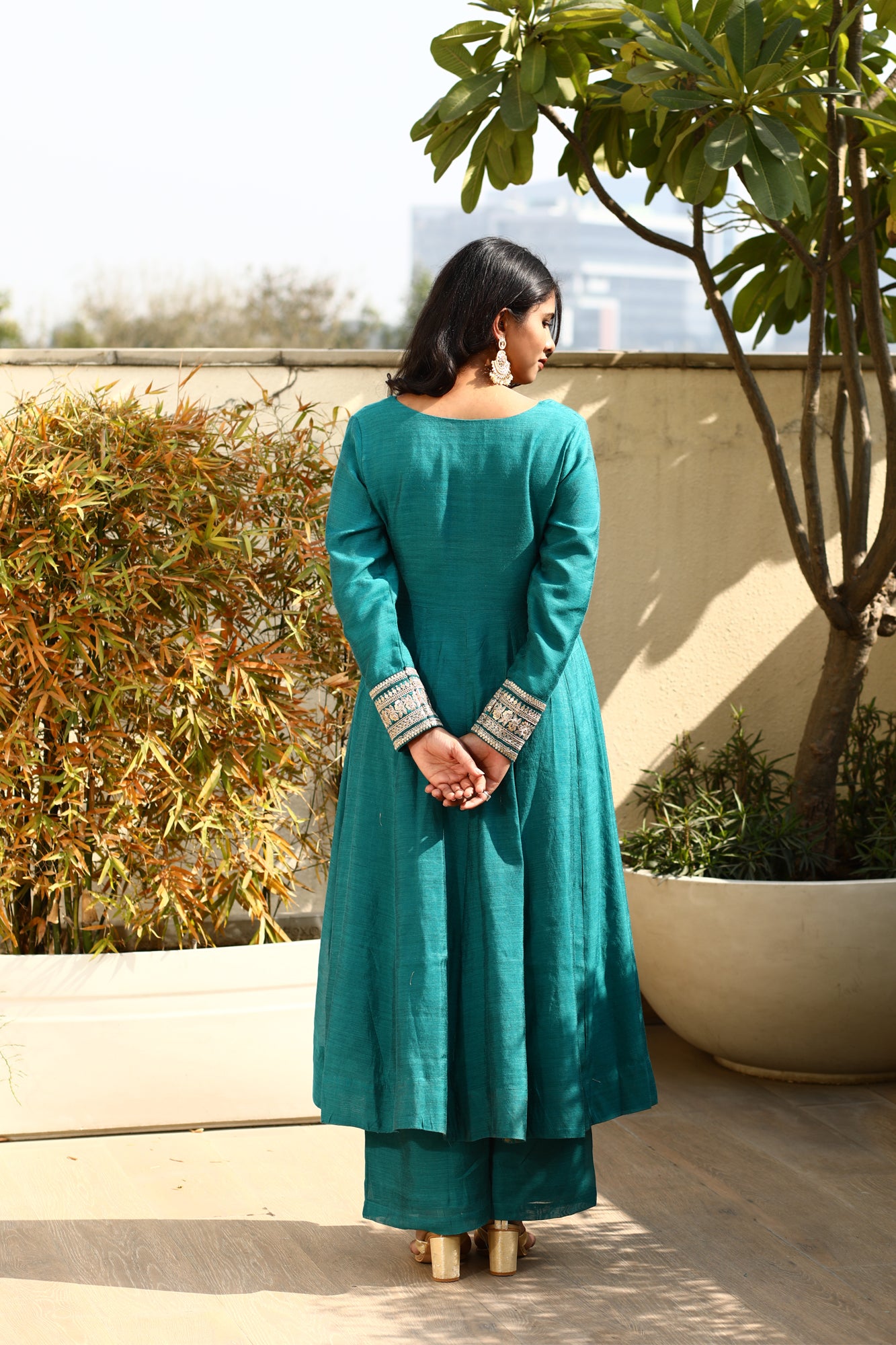 Saanvi Teal Anarkali Set
