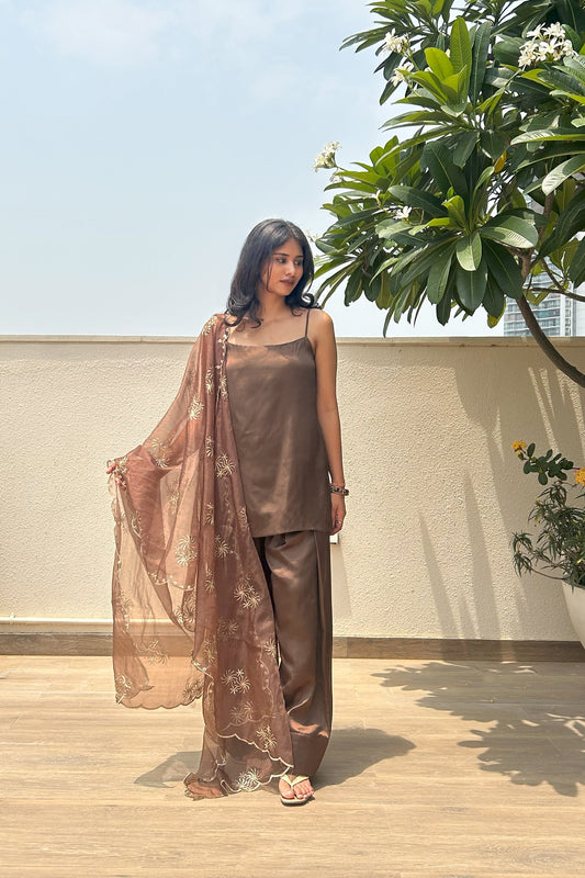 Kapisa Farshi Salwar Set - Brown