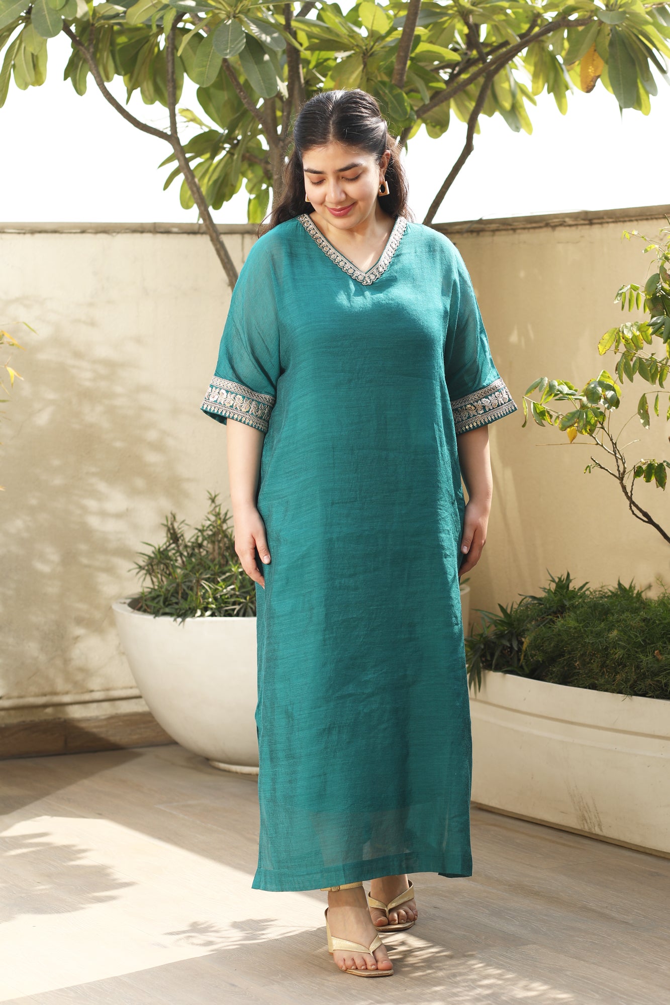 Aira Teal Kaftan